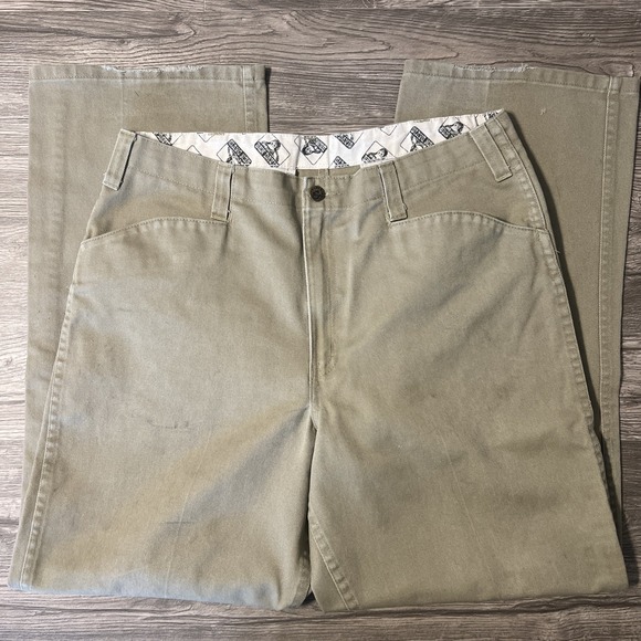 Ben Davis Canvas Khaki 695 Straight Leg 50/50 Blend Twill Work Pants Size 34x31 - Picture 3 of 13